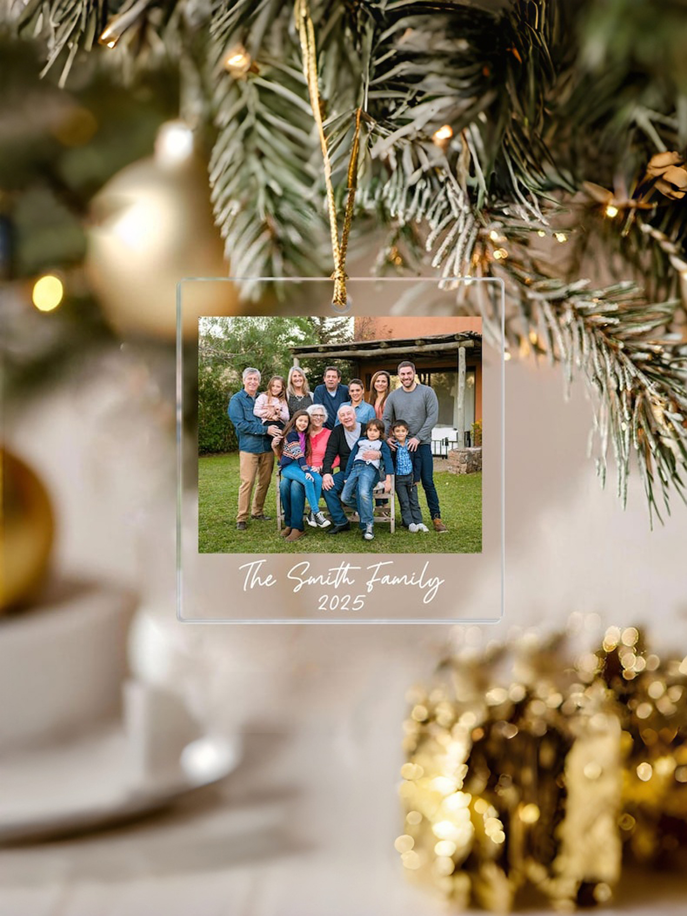 Custom Family Photo Christmas Ornament 2025: Large Family Christmas Keepsake, Picture Portrait Ornament Gift